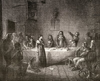 लुईस ब्लैंक (1811-82) द्वारा &39;फ्रेंच क्रांति का इतिहास&39; से क्रांतिकारी समिति के सामने एमी सेसिल रेनॉल्ट द्वारा फ्रेंच स्कूल