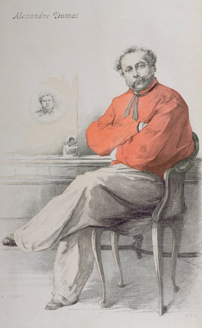एलेक्जेंडर डुमास फिल्स, द इलस्ट्ररी रिव्यू, 1 अगस्त, 1888 से चित्रण द्वारा फ्रेंच स्कूल