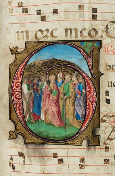 ऑल सेंट्स, ग्रैडुअल, f.85 (चर्मपत्र पर स्याही, तड़का और सोने की पत्ती) द्वारा फ्रेंच स्कूल