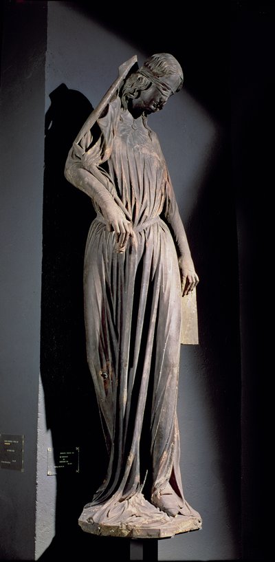 गिरजाघर के दक्षिण ट्रेसेप्ट पोर्टल से सिनेगॉग का अलौकिक आंकड़ा, c.1230 (087966 भी देखें) द्वारा फ्रेंच स्कूल