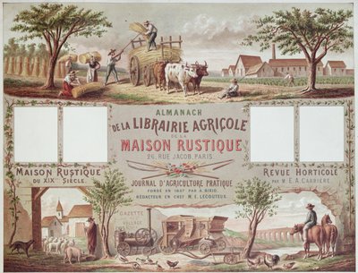 पंचांग खेती के पारंपरिक और आधुनिक तरीकों को दर्शाता है। c.1870-80 द्वारा फ्रेंच स्कूल