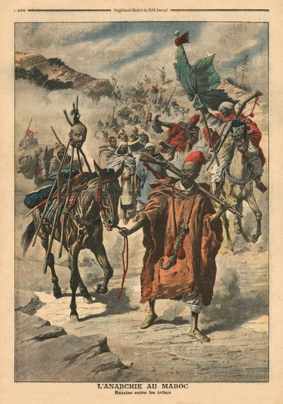 मोरक्को में अराजकता, जनजातियों के बीच लूट, &39;ले पेटिट जर्नल&39; से चित्रण, पूरक चित्रण, 24 नवंबर 1907 द्वारा फ्रेंच स्कूल