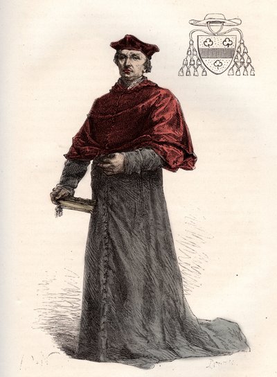 एंटोनी डुप्रैट, फ्रेंच कार्डिनल लेगेट (1463-1535) - कार्डिनल एंटोनी डुप्राट (1463-1535) - "" फ्रांस के इतिहास ने मेरे पोते को बताया "" से उत्कीर्णन - फ्रेंकोइस गुइज़ोट द्वारा - 1872-1876 द्वारा फ्रेंच स्कूल