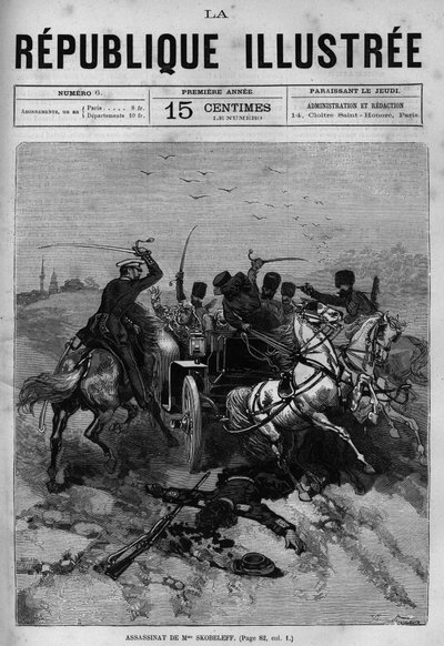 6 जून को चोरों के एक समूह द्वारा ओल्गा स्कोबेलेवा (1823-1880), मिखाइल दिमित्रिच स्कोबेलफ (जनरल स्कोबेलेफ या स्कोबेलेव) (1843-1882) की मां की हत्या द्वारा फ्रेंच स्कूल