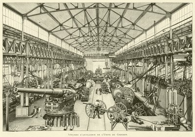 Usine du Creusot आर्टिलरी वर्कशॉप (उत्कीर्णन) द्वारा फ्रेंच स्कूल