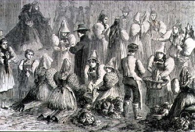 1860 के दशक में ऑग्सबर्ग मार्केट (उत्कीर्णन) द्वारा फ्रेंच स्कूल