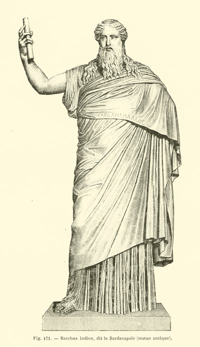 भारतीय Bacchus, जिसे सरदानापालस (उत्कीर्णन) के रूप में जाना जाता है द्वारा फ्रेंच स्कूल