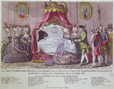 ग्रैंड डूपिन का जन्म, लुईस जोसेफ (1781-1789) (रंग उत्कीर्णन) द्वारा फ्रेंच स्कूल