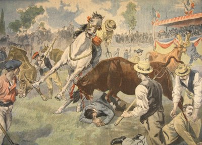 आर्ल्स में खूनी दुर्घटना, ले पेटिट जर्नल से चित्रण: चित्रण पूरक, 1898 द्वारा फ्रेंच स्कूल