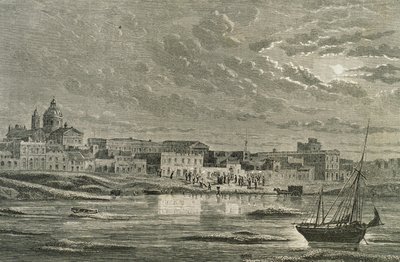 1860 के दशक में ब्यूनस आयर्स (उत्कीर्णन) द्वारा फ्रेंच स्कूल