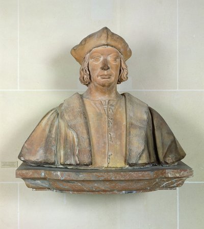 चांसलर एंटोनी डुप्रैट (1463-1535) (टेराकोटा) की बस्ट द्वारा French School