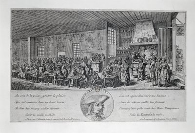 कैबरे डू टैम्बोर रॉयल जीन रैम्पोन्यू (1724-1802) द्वारा उत्कीर्णन। फ्रांस द्वारा फ्रेंच स्कूल