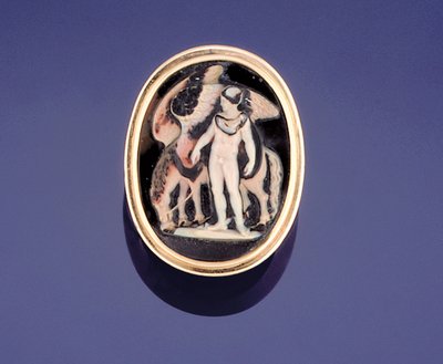 Bellerophon के साथ कैमियो रिंग पेगासस को पानी में ले जाती है द्वारा फ्रेंच स्कूल