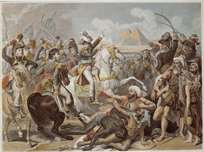 मिस्र का अभियान (अभियान) (1798-1801): पिरामिड की लड़ाई में नेपोलियन (21 जुलाई) द्वारा फ्रेंच स्कूल