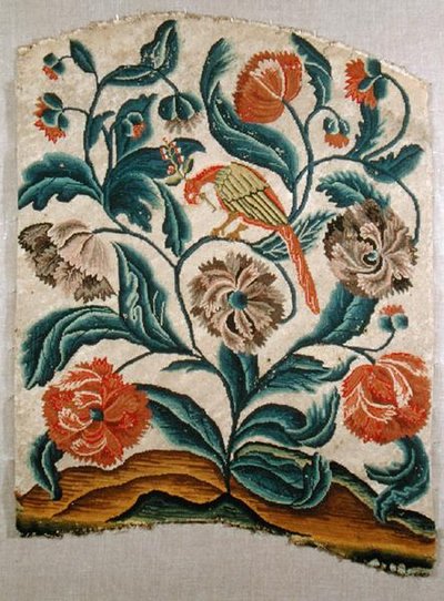 चेयर बैक, c.1725-50 (कैनवास पर कढ़ाई) द्वारा फ्रेंच स्कूल