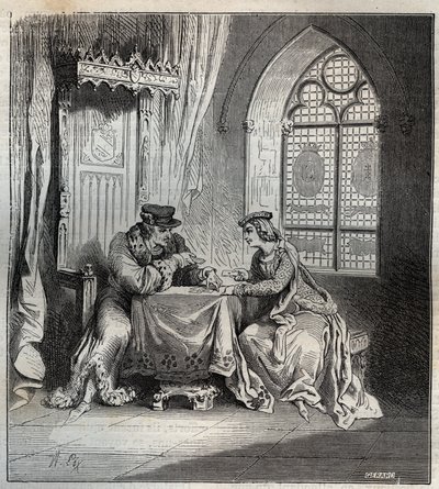 चार्ल्स VI (1380-1422) और ओडेट डी चैंपडाइवर्स - फ्रांस के किंग चार्ल्स VI, जिसे चार्ल्स द गुड ऐम के नाम से जाना जाता है, फिर चार्ल्स द फोल (1368-1422) अपनी मालकिन ओडिनेट (ओडेट) डी चैंपडिवर्स (लगभग 1390-लगभग 1425) के साथ। "पेरिस एट" में उत्कीर्ण त द्वारा फ्रेंच स्कूल