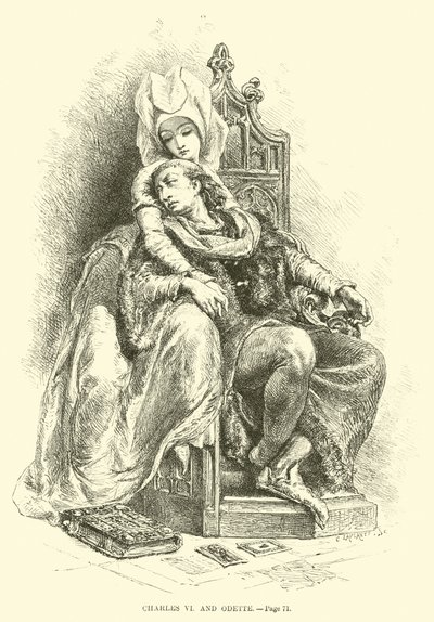 चार्ल्स VI और Odette द्वारा फ्रेंच स्कूल