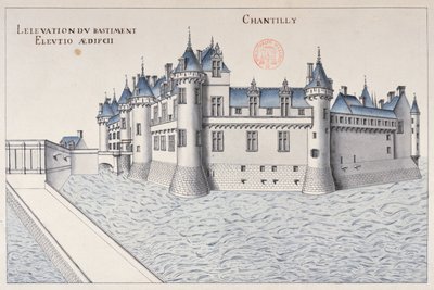 Chateau de Chantilly (कलम और स्याही और कागज पर wc) द्वारा फ्रेंच स्कूल