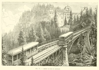 Chemin de Fer du Giesbach (उत्कीर्णन) द्वारा फ्रेंच स्कूल