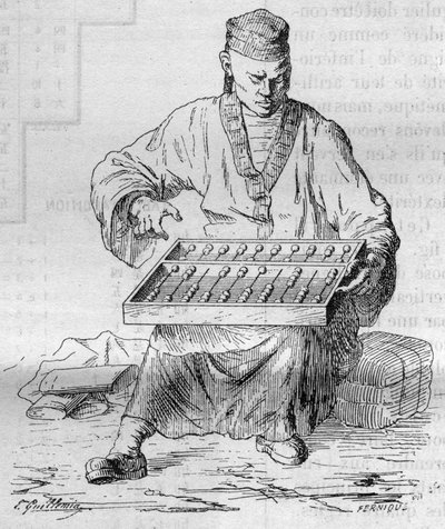 चीनी गणना उपकरण (एबार)। "" प्रकृति में उत्कीर्णन। जर्नल ऑफ़ साइंस एंड इट्स एप्लीकेशन्स टू आर्ट्स एंड इंडस्ट्री ” द्वारा फ्रेंच स्कूल