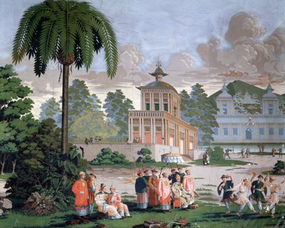 Chinoiserie - सेंट मालो (सेंट-मालो) में होटल डी प्लॉअर में वॉलपेपर। द्वारा फ्रेंच स्कूल