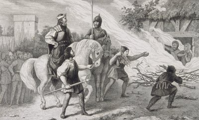 कोलतार द्वारा &39;हिस्टोइरे डी फ्रांस&39; से च्लोएटायर I (497-561) बर्न्स अपने विद्रोही पुत्र और परिवार को प्रकाशित किया, c.1840 द्वारा फ्रेंच स्कूल