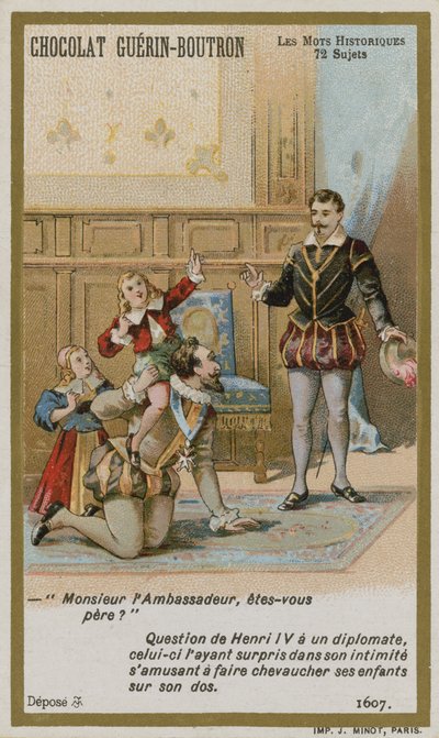 Chocolat Guerin-Boutron व्यापार कार्ड, ऐतिहासिक शब्द श्रृंखला द्वारा फ्रेंच स्कूल