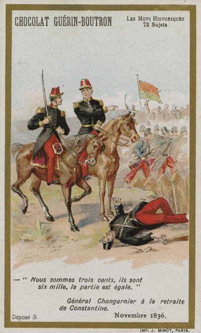 Chocolat Guerin-Boutron व्यापार कार्ड, ऐतिहासिक शब्द श्रृंखला द्वारा फ्रेंच स्कूल