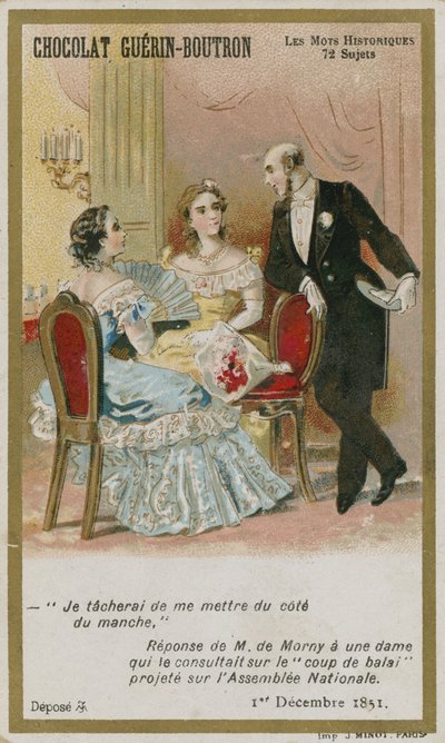 Chocolat Guerin-Boutron व्यापार कार्ड, ऐतिहासिक शब्द श्रृंखला द्वारा फ्रेंच स्कूल