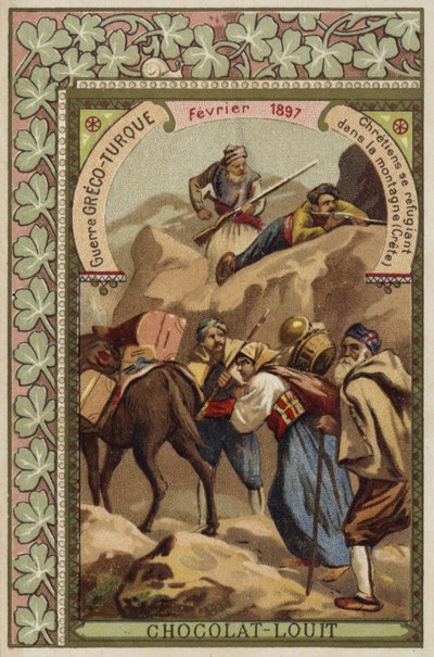 क्रेट, ग्रीको-तुर्की युद्ध के पहाड़ों में शरण लेने वाले ईसाई, फरवरी 1897 द्वारा फ्रेंच स्कूल