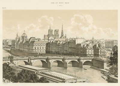 Cite and Pont Neuf, 1878 द्वारा फ्रेंच स्कूल