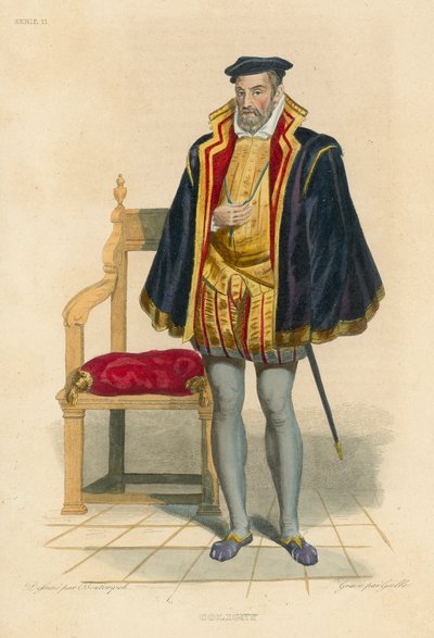 Coligny (रंगीन उत्कीर्णन) द्वारा फ्रेंच स्कूल