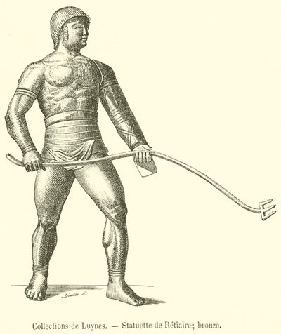 Luynes के संग्रह, Retiarius की प्रतिमा, कांस्य (उत्कीर्णन) द्वारा फ्रेंच स्कूल