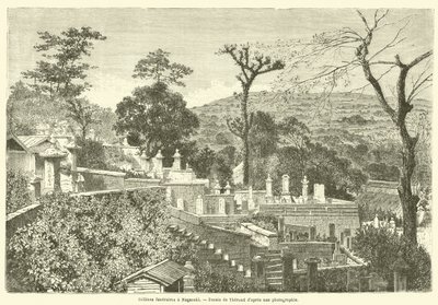 कोलिन्स ने नागासाकी का अंतिम संस्कार किया (उत्कीर्णन) द्वारा फ्रेंच स्कूल