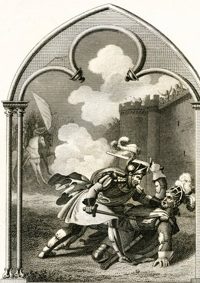 ट्यूरेन के विस्काउंट और औमले के शूरवीर का मुकाबला (उत्कीर्णन) द्वारा फ्रेंच स्कूल