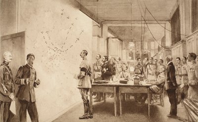 फ्रांसीसी विभाग के कमांडेंट और स्टाफ ने 1914-19 पेरिस में एक गोत्र छापे की प्रगति को चिह्नित किया द्वारा फ्रेंच स्कूल