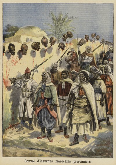 कब्जा किए गए मोरक्को के विद्रोहियों का काफिला, 1897 द्वारा French School