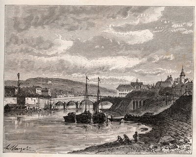 Corbeil Essonnes - VA माल्ट-ब्राउन द्वारा "इलस्ट्रियस फ़्रांस: भूगोल, इतिहास, सांख्यिकीय प्रशासन" में उत्कीर्णन। १८८४ द्वारा फ्रेंच स्कूल