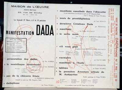 दादा घोषणापत्र, c.1921 द्वारा फ्रेंच स्कूल