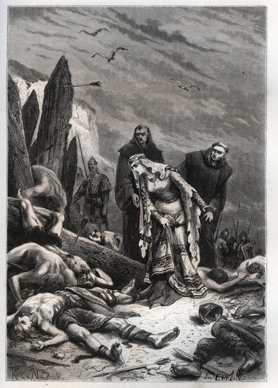 1066 में हेस्टिंग्स की लड़ाई में राजा हेरोल्ड II (1022-1066) की मृत्यु - एडिथ स्वान्नेशा (स्वानेक), जिसे एडिथ ला जस्टे (1025-1086) के नाम से जाना जाता है, ने अपने पति के शरीर की खोज की - एल्डगिथ (एडिथ द फेयर या एडिथ स्वानेस्चल) , हेरोल्ड गॉडवी के शरीर की ख द्वारा फ्रेंच स्कूल