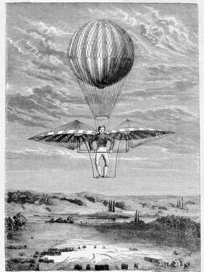 1812 में एरोस्टैट्स की दिशा के लिए डेगेन (डीजेन) उपकरण - "" एल्बम ऑफ साइंस में; प्रसिद्ध वैज्ञानिक; महान खोजें ”” ”1896। द्वारा फ्रेंच स्कूल