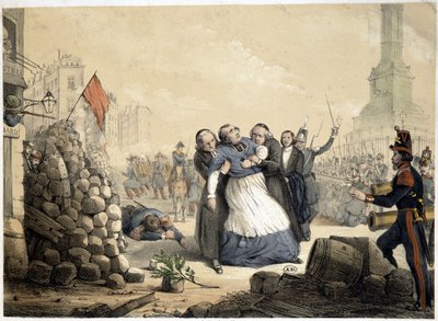 डेनिस एफ़्रे, पेरिस के आर्कबिशप, शहीद (25 जून 1848) द्वारा फ्रेंच स्कूल