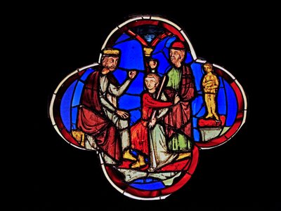 नबूकदनेस्सर से पहले डैनियल का चित्रण, Ste Ste Chapelle, Bay G द्वारा फ्रेंच स्कूल