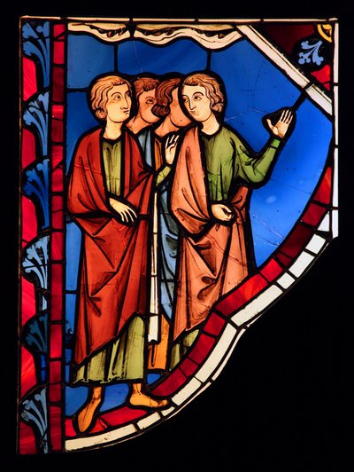 लोगों के एक समूह को चित्रित करते हुए, Ste Ste Chapelle, Bay G द्वारा फ्रेंच स्कूल