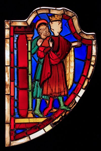 दो लोगों को दर्शाते हुए, पूर्व Ste Chapelle (बे सी, एस्तेर खिड़की) द्वारा फ्रेंच स्कूल