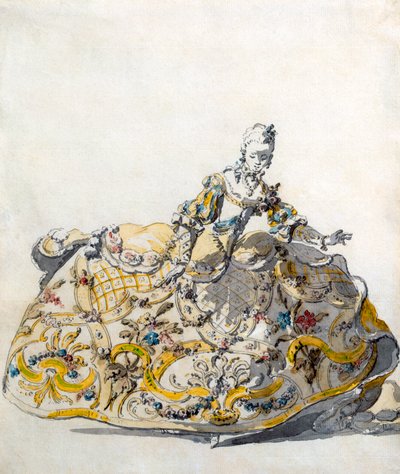एक लेडीज़ गाउन के लिए डिज़ाइन, 1780s द्वारा फ्रेंच स्कूल