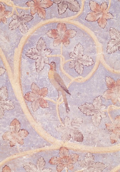 चबूतरे के बेडरूम की दीवार की सजावट से एक पक्षी का विस्तार, c.1334-62 (154784 भी देखें) द्वारा फ्रेंच स्कूल