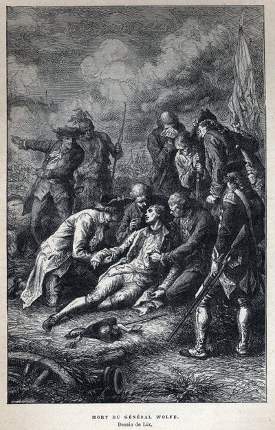 कनाडा की खोज: 13 सितंबर को क्यूबेक की लड़ाई में जनरल जेम्स वोल्फ (1727-1759) की ब्रिटिश सेना की मृत्यु द्वारा फ्रेंच स्कूल