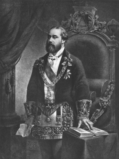 एडवर्ड (1841-1910) वेल्स के राजकुमार, बाद में एडवर्ड सप्तम, ग्रैंड मास्टर ऑफ फ्रीमेसरी, 1884 द्वारा फ्रेंच स्कूल