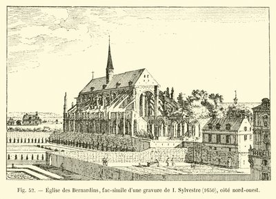 बर्नार्डिंस चर्च, आई सिल्वेस्ट्रे की एक उत्कीर्णन, 1650, उत्तर-पश्चिम तट द्वारा फ्रेंच स्कूल